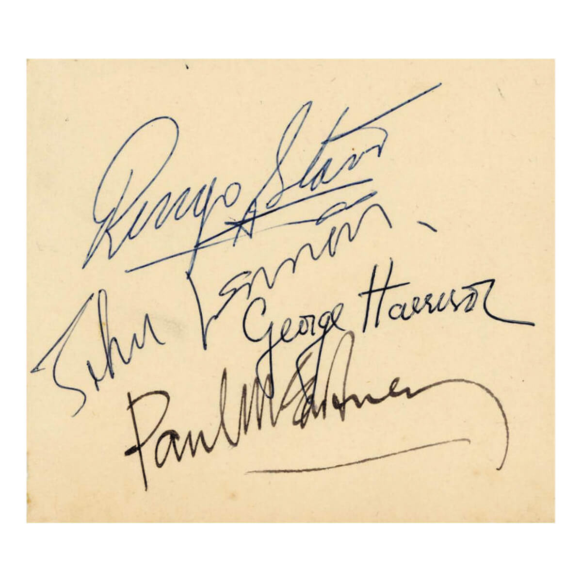 サイン額「ビートルズの直筆サイン - 1963年5月20日 」【証明書付】Beatles Autograph