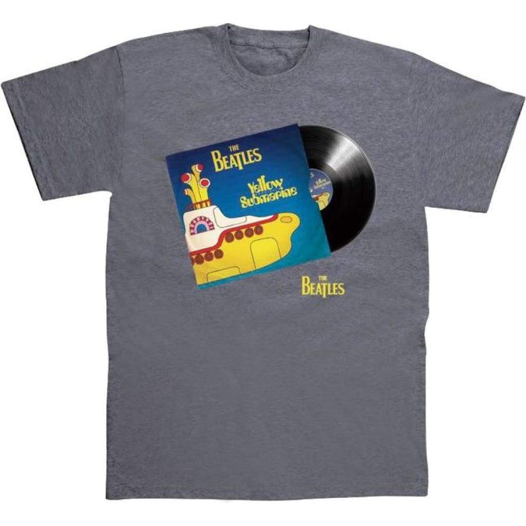 ビートルズ Tシャツ 「イエロー・サブマリン レコード・デザイン グレー」 BEATLES 公式 グッズ