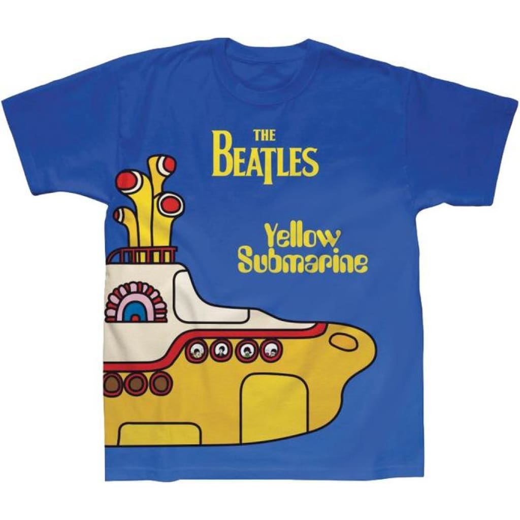 ビートルズ Tシャツ 「イエロー・サブマリン 総柄 ブルー」 BEATLES 公式 グッズ