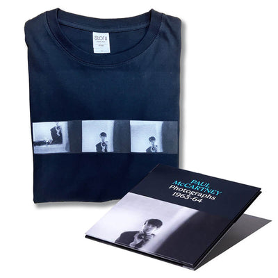 【セット/ポール写真展】Tシャツ ポートレート黒 Lサイズ＋グッズ・セット/ Paul Mccartney