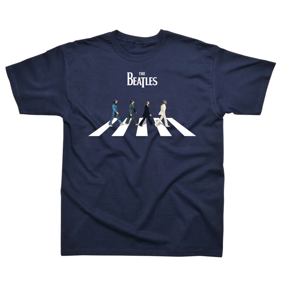 【予約/送料無料】ビートルズ Tシャツ 「アビイ・ロード横断歩道」紺 BEATLES