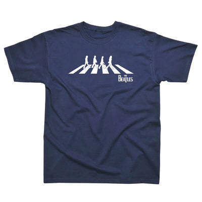 【予約/送料無料】ビートルズ Tシャツ 「アビイ・ロード・ホワイト・シルエット - 紺」 BEATLES 公式 グッズ