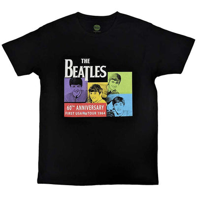 ビートルズ Tシャツ 「アメリカ・ツアー60周年記念 - 黒」 BEATLES 公式 グッズ