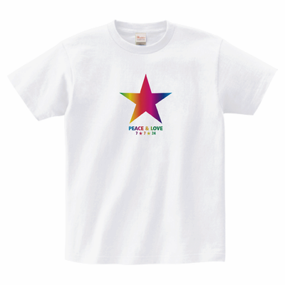【3,800円のご支援】Tシャツ PEACE & LOVE 2024 スター・デザイン