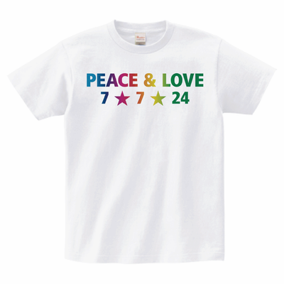 【3,800円のご支援】Tシャツ PEACE & LOVE 2024 レインボー・デザイン