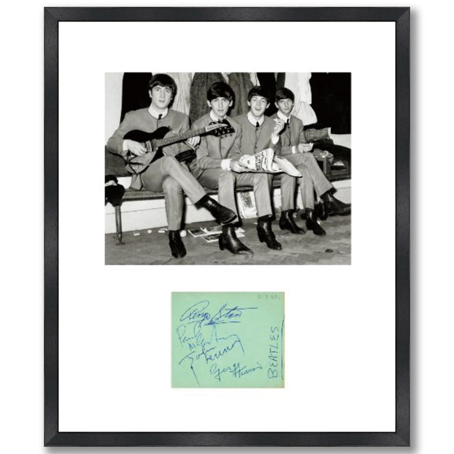 サイン額「ビートルズの直筆サイン - 1963年3月2日 」【証明書付】Beatles Autograph